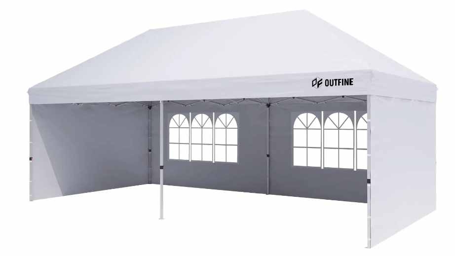 OUTFINE Canopy 10'X20' Pop Up Canopy Gazebo Commercial Tent with 4 Removable Sidewalls, Stakes X12, Ropes X6 for Patio Outdoor Party Events