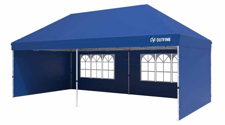 OUTFINE Canopy 10'X20' Pop Up Canopy Gazebo Commercial Tent with 4 Removable Sidewalls, Stakes X12, Ropes X6 for Patio Outdoor Party Events