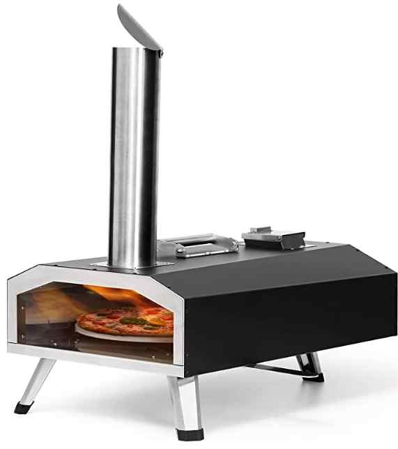 OUTFINE Pizza Oven 2-in-1 Wood Fired & Gas Fired, Outdoor Pizza Maker with Rotatable 12