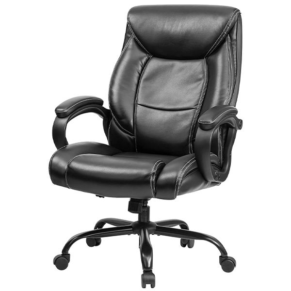 OUTFINE Office Chair Executive Office Chair Desk Chair 400lbs Capacity Computer Chair with Ergonomic Support Tilting Function Upholstered in Leather 
