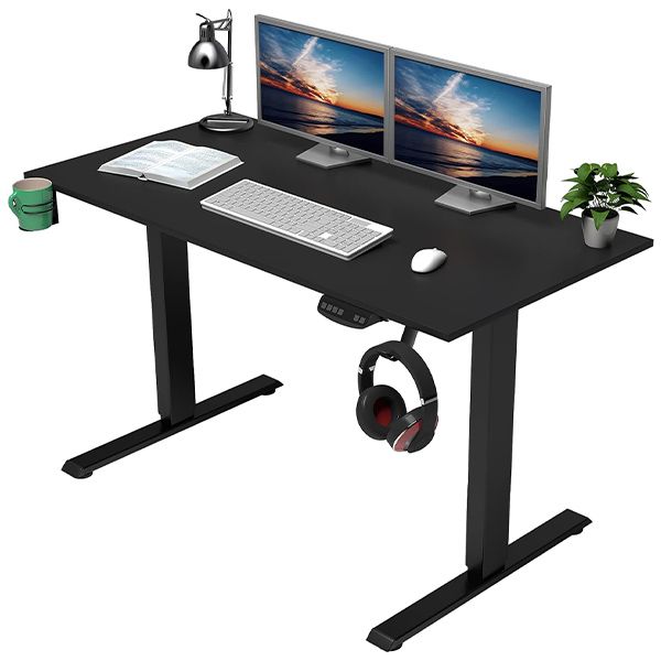 OUTFINE Height Adjustable Standing Desk Electric Dual Motor Home Office Stand Up Computer Workstation (Black, 48